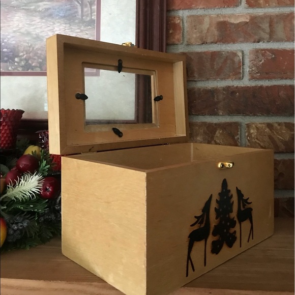 Rare Vintage 1970’s Hand Carved Wood Deer Box - Picture 6 of 11